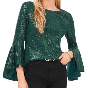 Vince Camuto Sequin Bell Sleeve Top